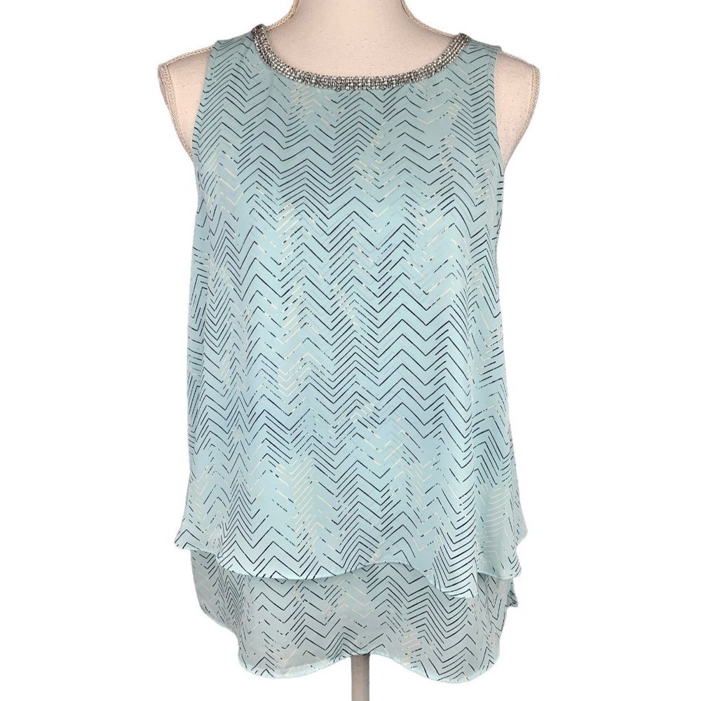 Juicy Couture Embellished Rhinestone Sleeveless Blouse Size Medium